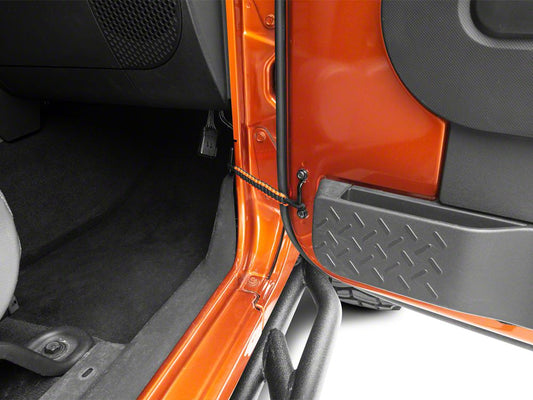 RedRock Front Paracord Door Limit Straps; Black and Neon Orange (07-18 Jeep Wrangler JK)