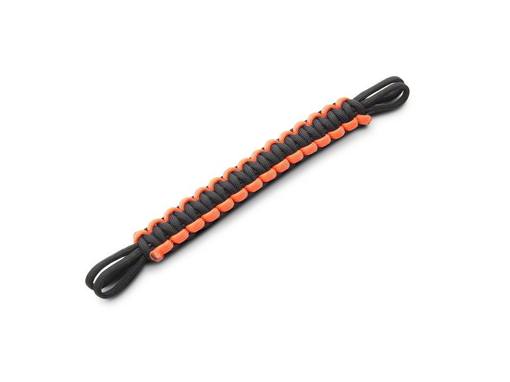 RedRock Front Paracord Door Limit Straps; Black and Neon Orange (07-18 Jeep Wrangler JK)