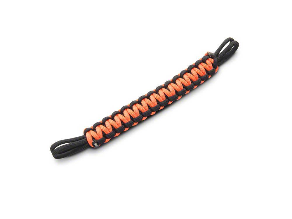 RedRock Front Paracord Door Limit Straps; Black and Neon Orange (07-18 Jeep Wrangler JK)