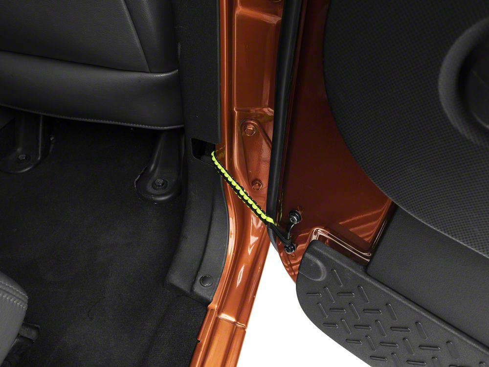 RedRock Rear Paracord Door Limit Straps; Black and Neon Green (07-18 Jeep Wrangler JK 4-Door)