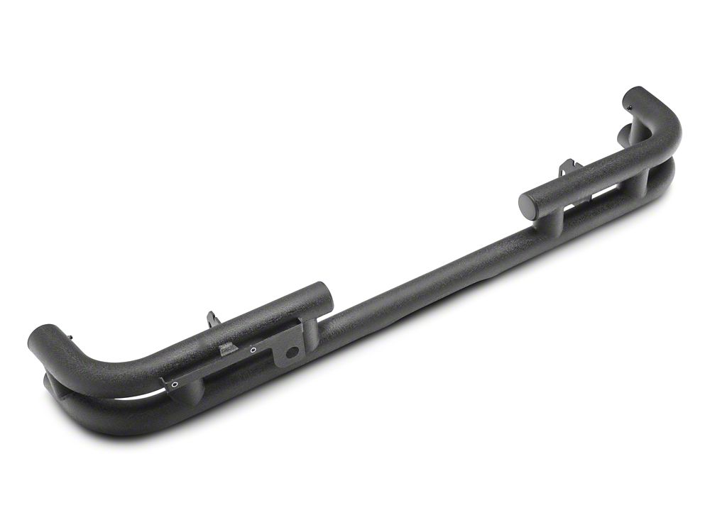 RedRock Tubular Rear Bumper with Wrap Around; Textured Black (18-25 Jeep Wrangler JL)