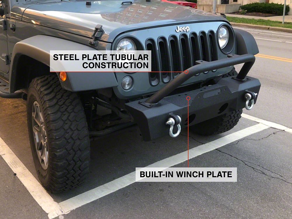 RedRock Attack Stubby Winch Front Bumper (07-18 Jeep Wrangler JK)