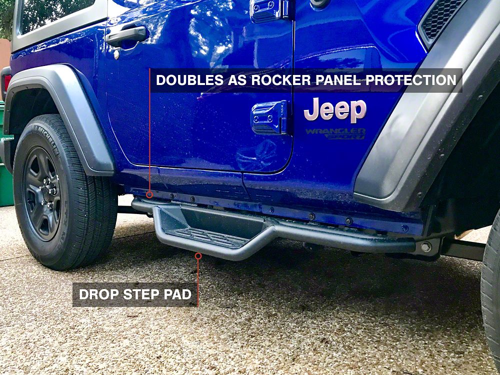 RedRock HD Drop Side Step Bars (18-25 Jeep Wrangler JL 2-Door)