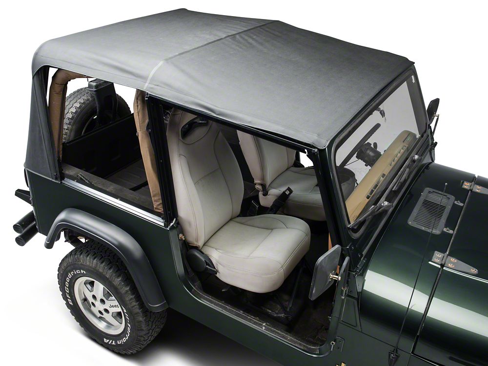RedRock Replacement Soft Top with Tinted Windows and Upper Door Skins; Black Diamond (87-95 Jeep Wrangler YJ)