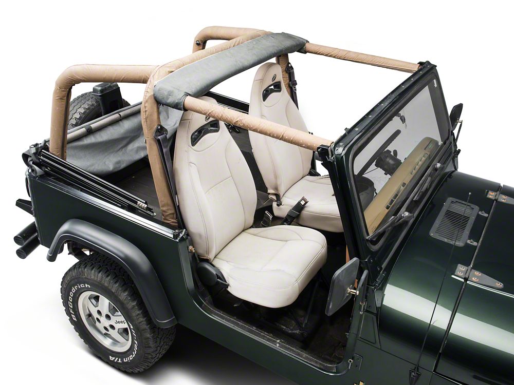 RedRock Replacement Soft Top with Tinted Windows and Upper Door Skins; Black Diamond (87-95 Jeep Wrangler YJ)
