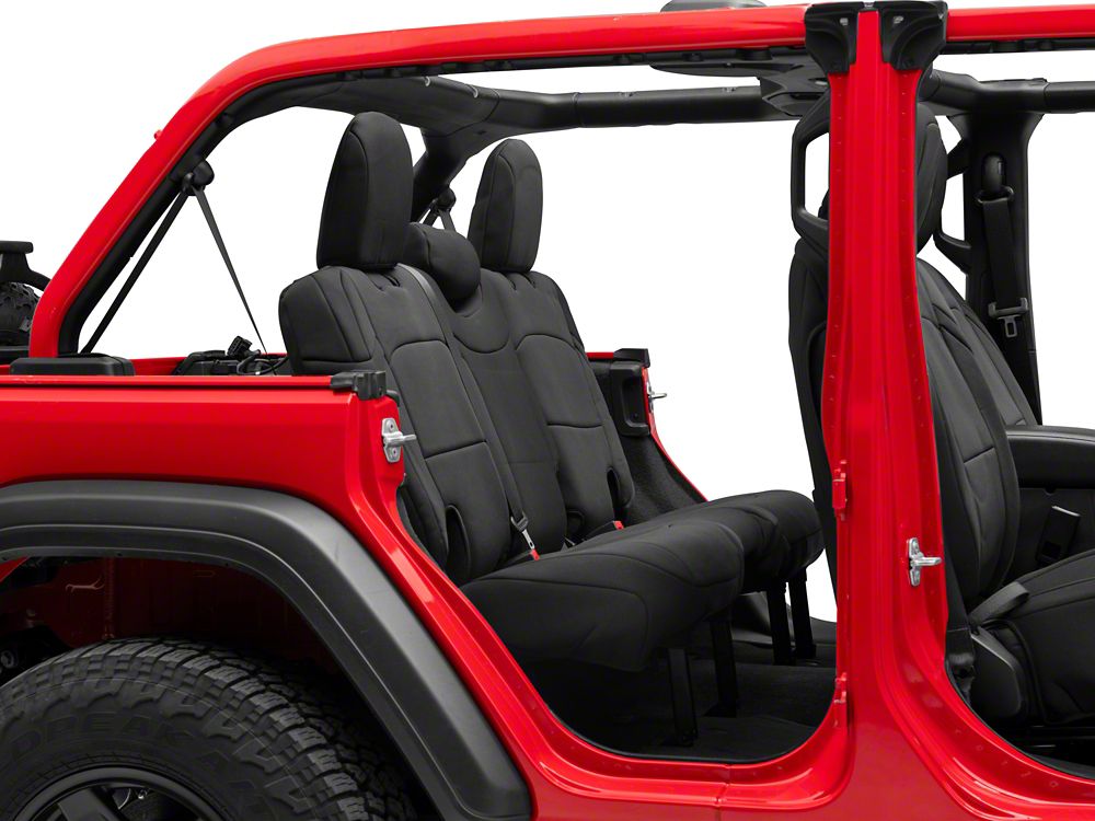 RedRock Custom Fit Front and Rear Seat Covers; Black (18-25 Jeep Wrangler JL 4-Door)