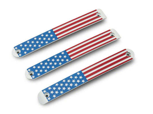 RedRock Old Glory Door Handle Inserts; Red, White and Blue (07-18 Jeep Wrangler JK 2-Door)
