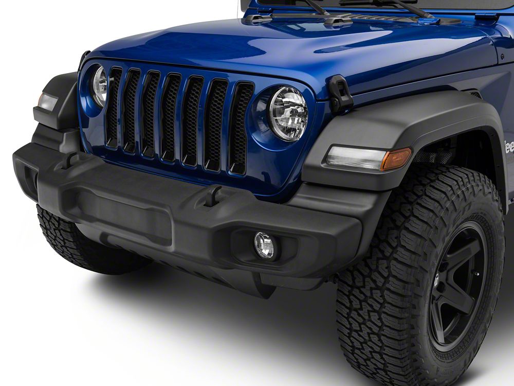 RedRock Front Grille Inserts; Black (18-23 Jeep Wrangler JL Sport w/o TrailCam)