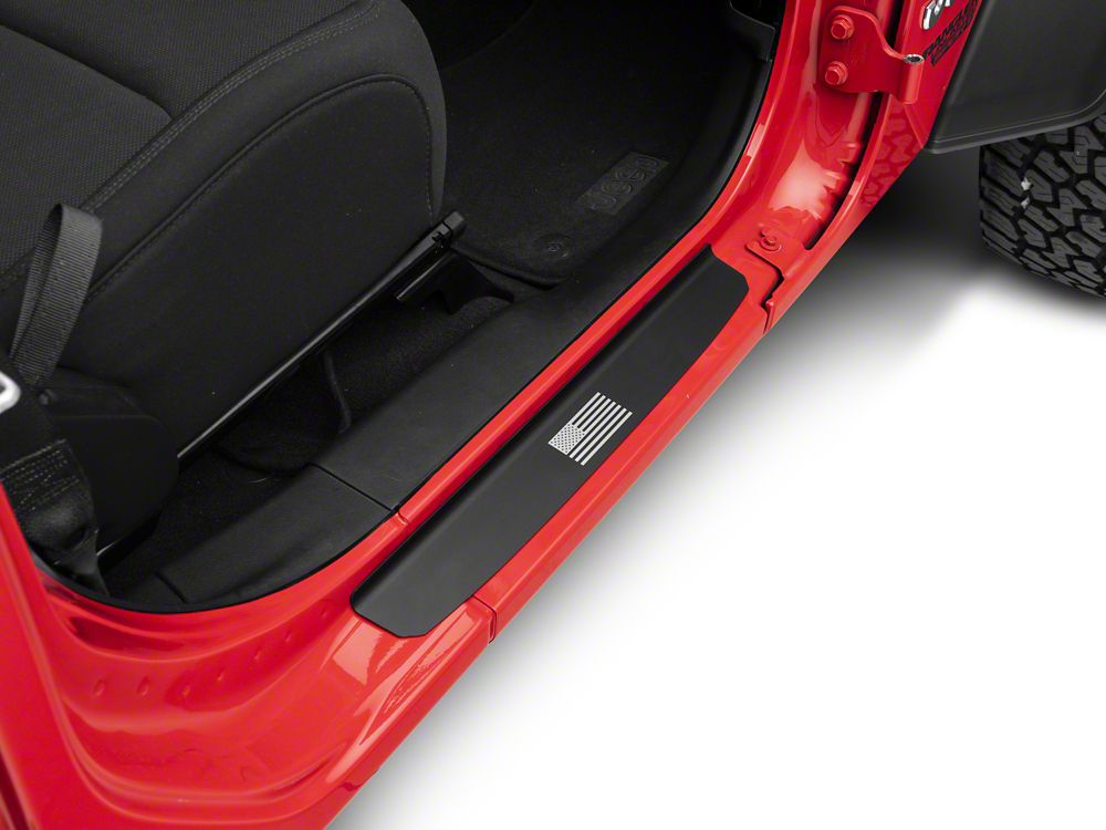 RedRock Old Glory Door Entry Guards; Black (18-25 Jeep Wrangler JL)
