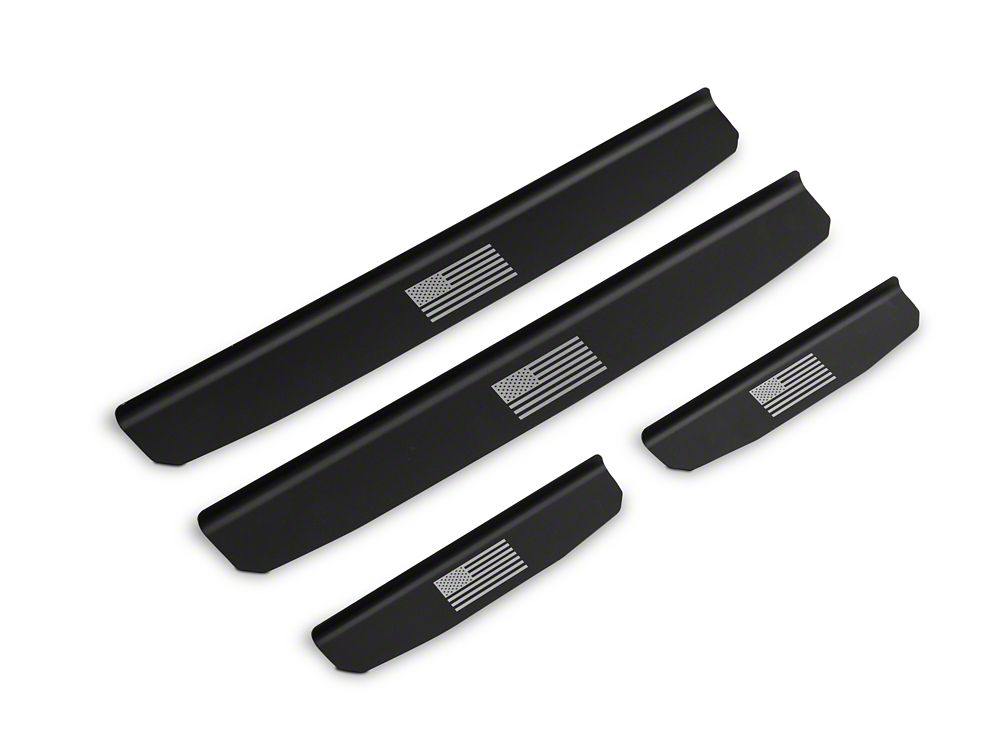RedRock Old Glory Door Entry Guards; Black (18-25 Jeep Wrangler JL)