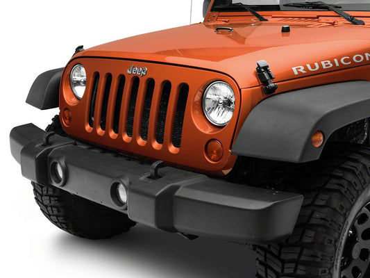 RedRock Hood Catch Kit; Black (07-18 Jeep Wrangler JK)