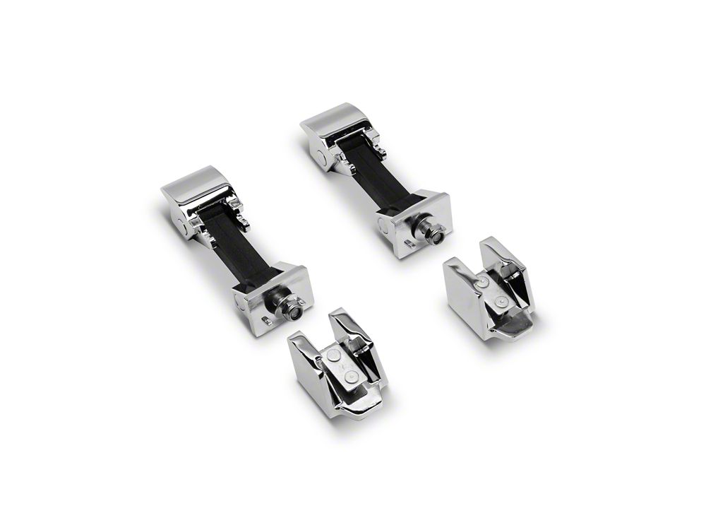 RedRock Hood Catch Kit; Chrome (07-18 Jeep Wrangler JK)