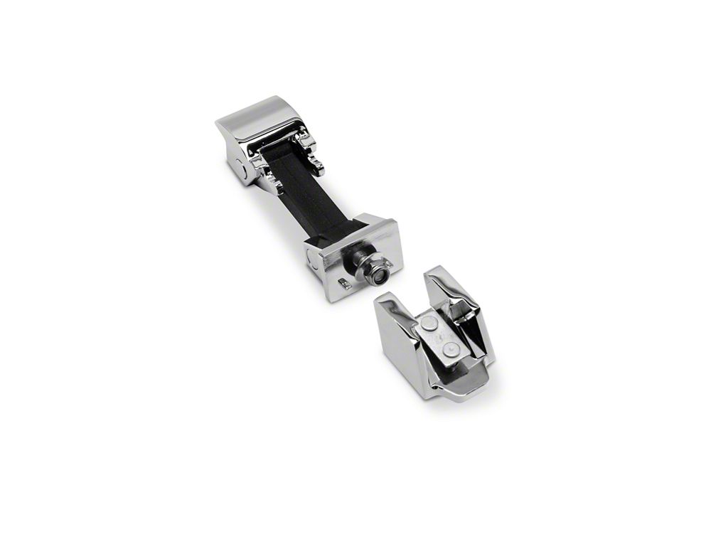 RedRock Hood Catch Kit; Chrome (07-18 Jeep Wrangler JK)