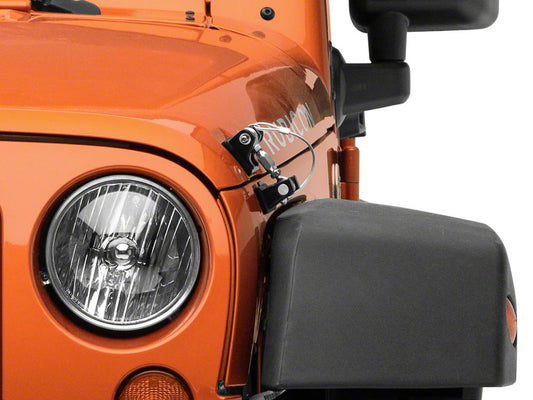 RedRock Hood Catch Kit; Black Aluminum (07-18 Jeep Wrangler JK)