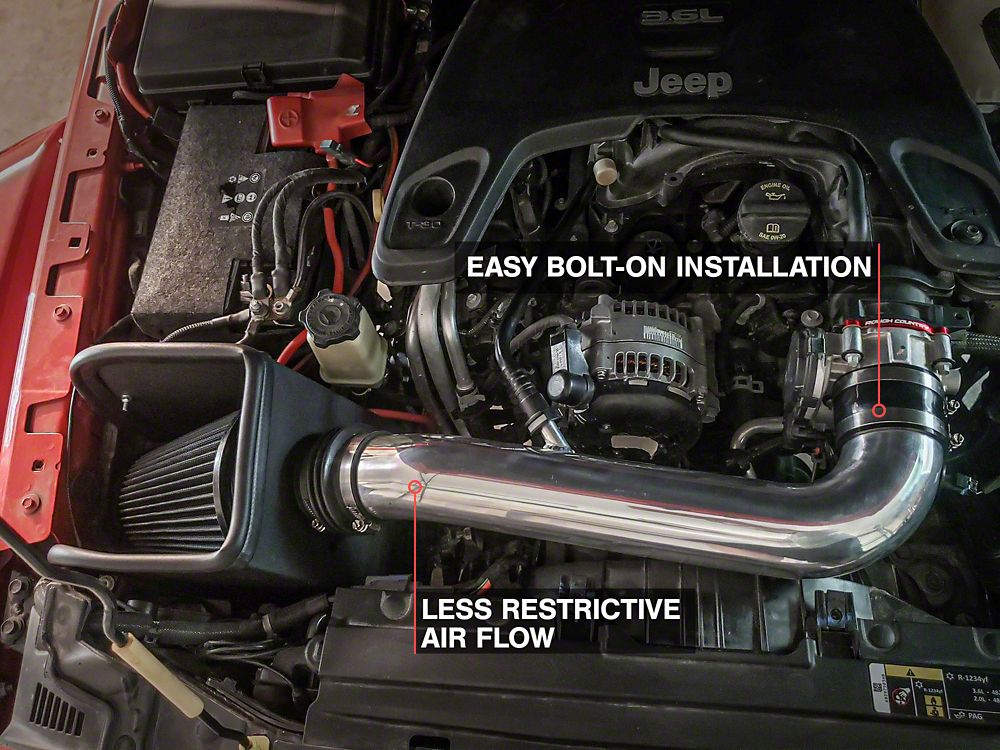 RedRock Cold Air Intake; Polished (18-25 3.6L Jeep Wrangler JL)