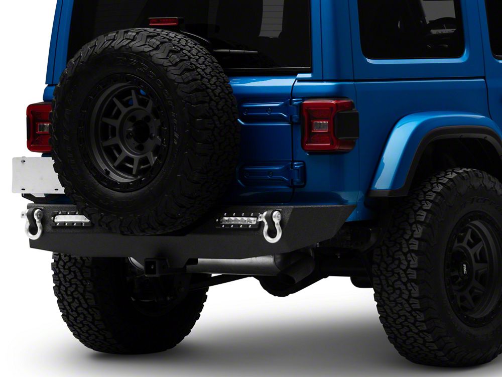 RedRock Solid Steel Rear Bumper with LED Lighting (18-25 Jeep Wrangler JL)