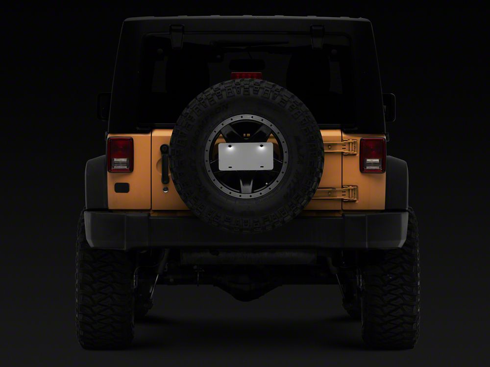 RedRock Spare Tire License Plate Mount Kit with Light (87-25 Wrangler TJ, TJ, JK & JL)