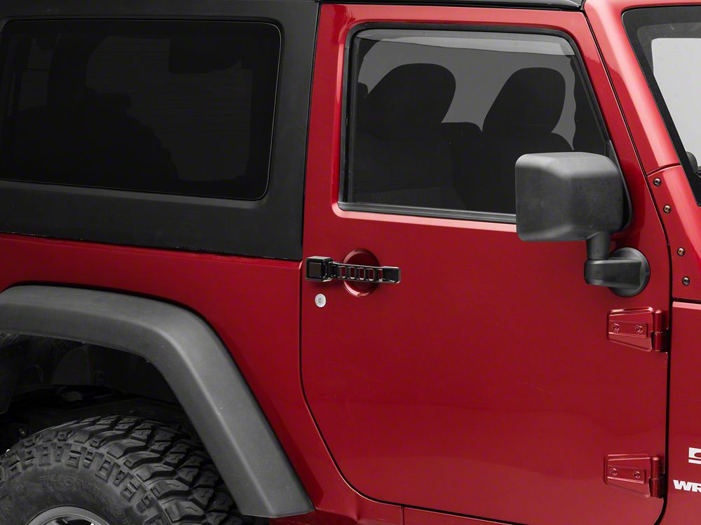 RedRock Aluminum Door and Tailgate Handle Set; Black (07-18 Jeep Wrangler JK 2-Door)