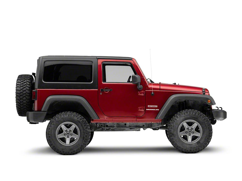 RedRock Aluminum Door and Tailgate Handle Set; Black (07-18 Jeep Wrangler JK 2-Door)