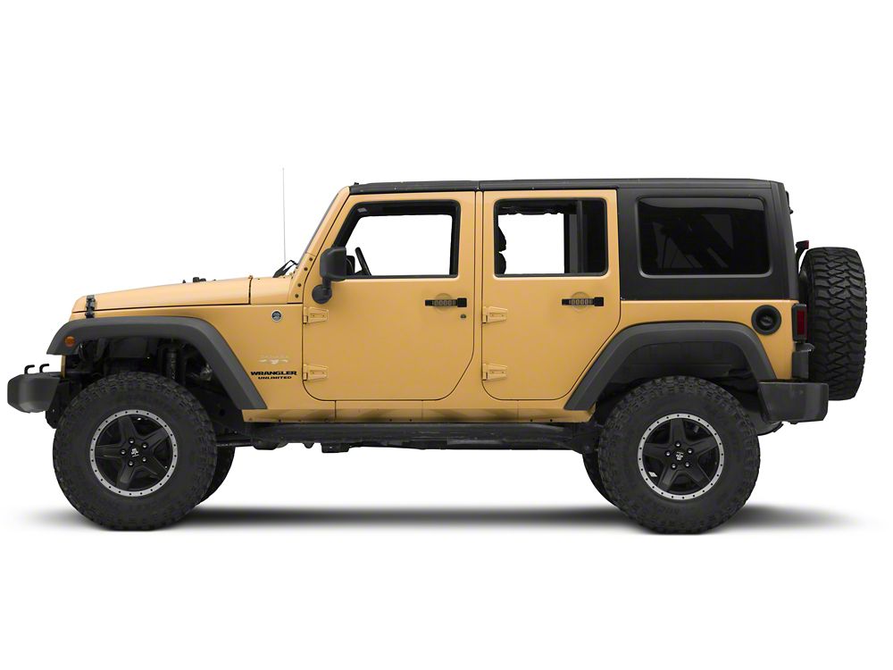 RedRock Aluminum Door and Tailgate Handle Set; Black (07-18 Jeep Wrangler JK 4-Door)