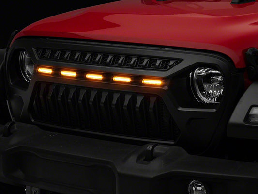 RedRock Gladiator Grille with Amber LED Lighting (18-25 Jeep Wrangler JL w/o TrailCam)