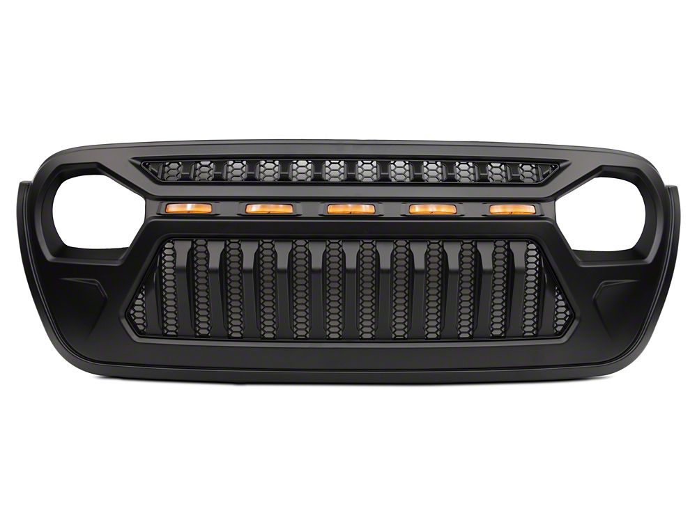 RedRock Gladiator Grille with Amber LED Lighting (18-25 Jeep Wrangler JL w/o TrailCam)