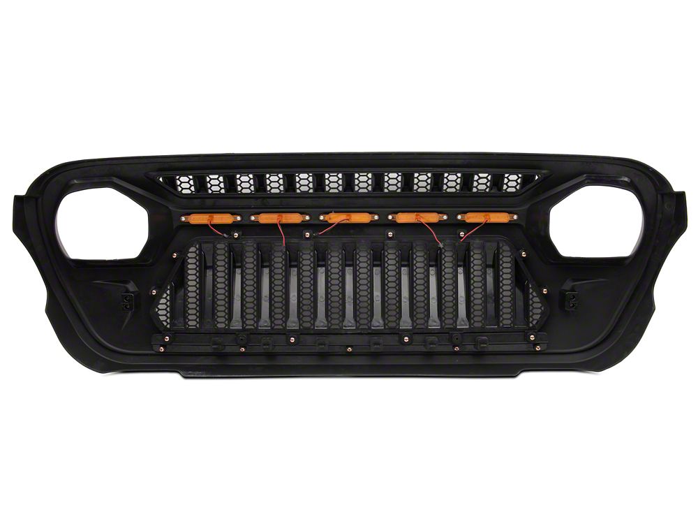 RedRock Gladiator Grille with Amber LED Lighting (18-25 Jeep Wrangler JL w/o TrailCam)