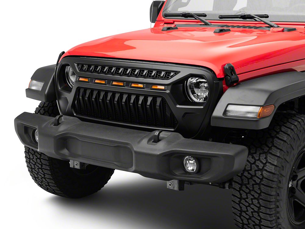 RedRock Gladiator Grille with Amber LED Lighting (18-25 Jeep Wrangler JL w/o TrailCam)