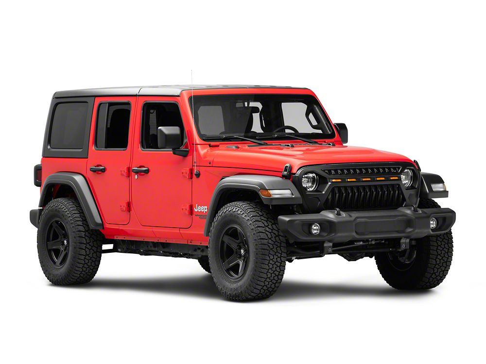 RedRock Gladiator Grille with Amber LED Lighting (18-25 Jeep Wrangler JL w/o TrailCam)