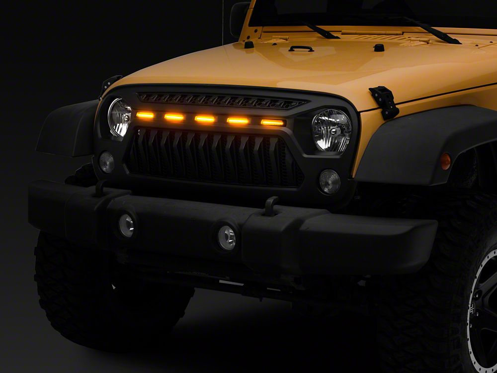 RedRock Gladiator Grille with Amber LED Lighting (07-18 Jeep Wrangler JK)
