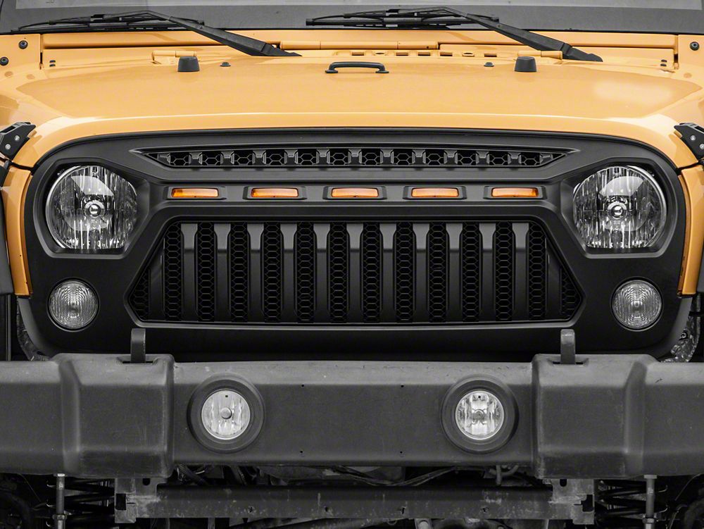 RedRock Gladiator Grille with Amber LED Lighting (07-18 Jeep Wrangler JK)