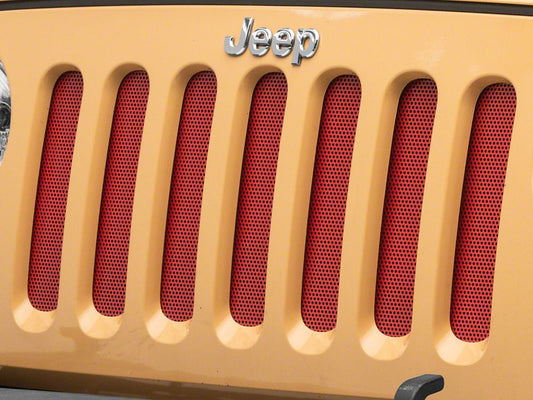 RedRock Aluminim Grille Mesh Insert; Red (07-18 Jeep Wrangler JK)