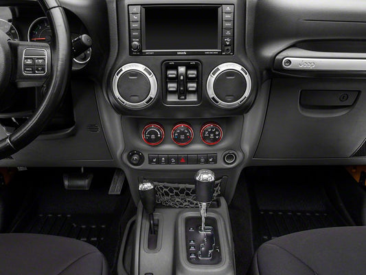RedRock Alterum Series Billet Aluminum HVAC Control Bezels; Red (11-18 Jeep Wrangler JK)