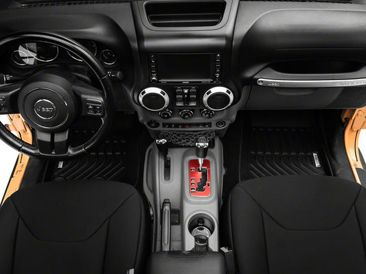 RedRock Alterum Series Console Shifter Trim Bezel; Red (11-18 Jeep Wrangler JK)