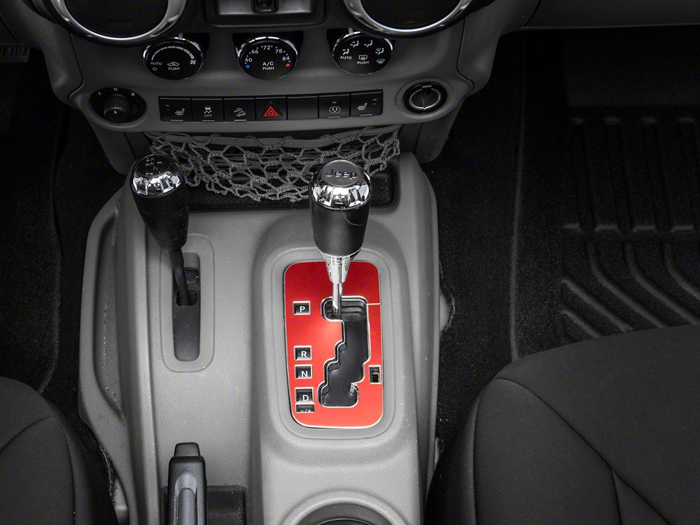 RedRock Alterum Series Console Shifter Trim Bezel; Red (11-18 Jeep Wrangler JK)