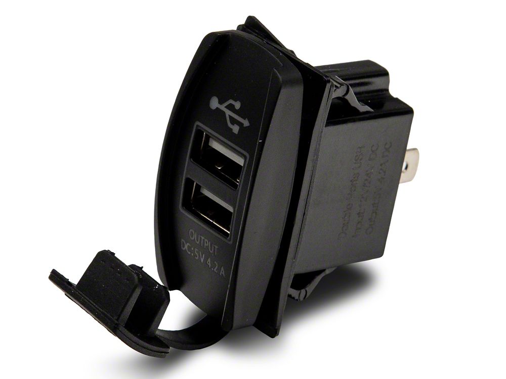 RedRock Dual USB 4.2 AMP Fast-Charger Rocker Switch (97-25 Jeep Wrangler TJ, JK & JL)