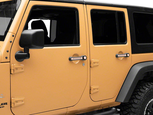 RedRock Billet Aluminum Door Handle Inserts; Pink (07-18 Jeep Wrangler JK 4-Door)