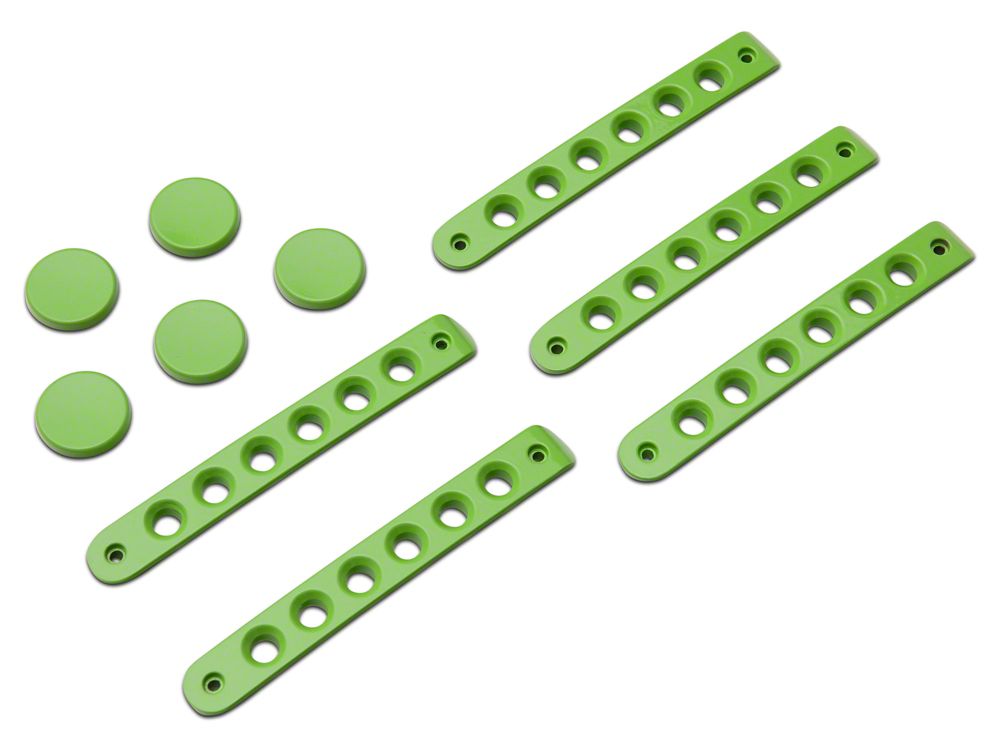RedRock Billet Aluminum Door Handle Inserts; Green (07-18 Jeep Wrangler JK 4-Door)