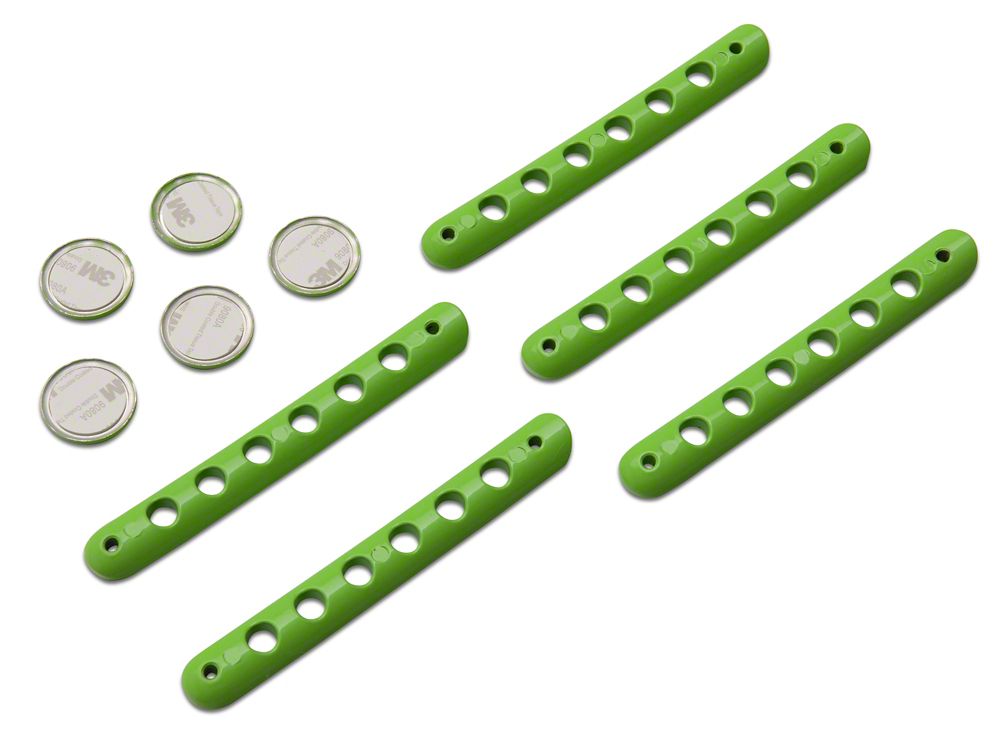 RedRock Billet Aluminum Door Handle Inserts; Green (07-18 Jeep Wrangler JK 4-Door)