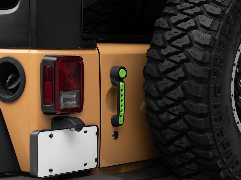 RedRock Billet Aluminum Door Handle Inserts; Green (07-18 Jeep Wrangler JK 4-Door)