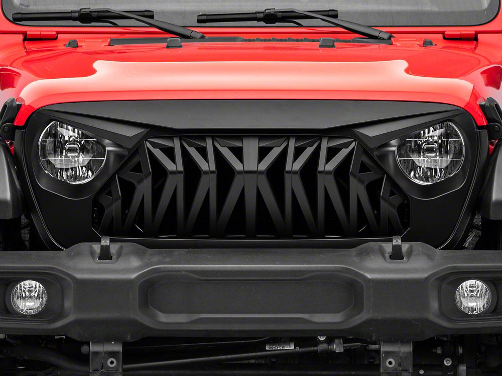 RedRock Deep Woods Grille; Matte Black (18-25 Jeep Wrangler JL w/o TrailCam)