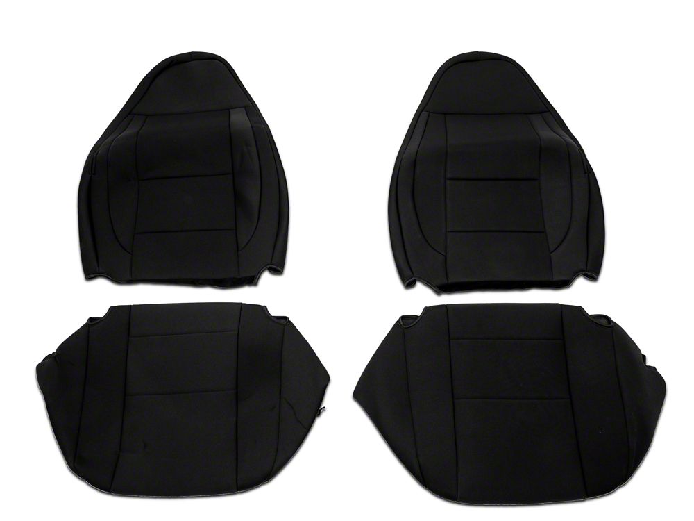 RedRock Custom Fit Front and Rear Seat Covers; Black (97-02 Jeep Wrangler TJ)