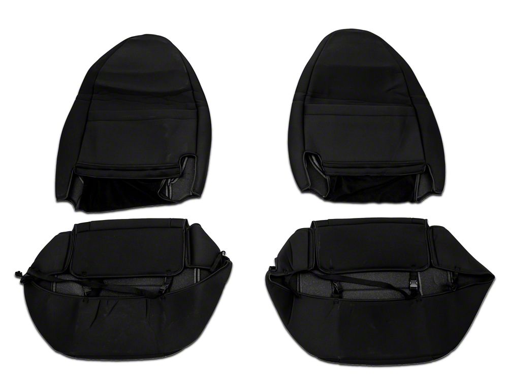 RedRock Custom Fit Front and Rear Seat Covers; Black (97-02 Jeep Wrangler TJ)