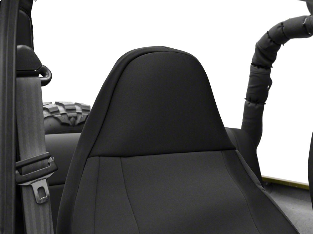 RedRock Custom Fit Front and Rear Seat Covers; Black (97-02 Jeep Wrangler TJ)