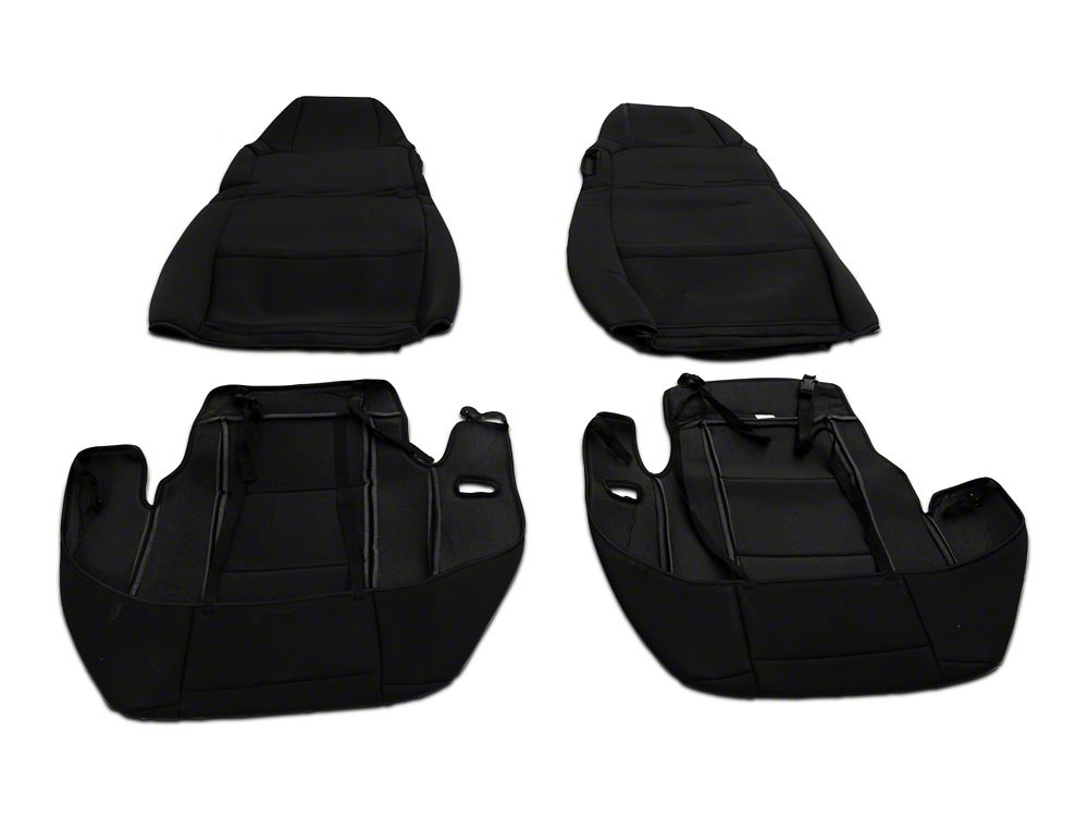 RedRock Custom Fit Front and Rear Seat Covers; Black (03-06 Jeep Wrangler TJ)
