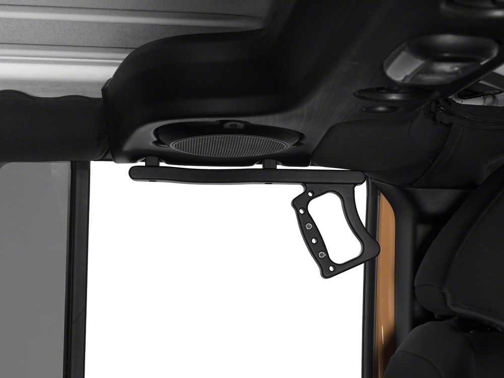 RedRock Aluminum Rear Grab Handles; Black (07-18 Jeep Wrangler JK)