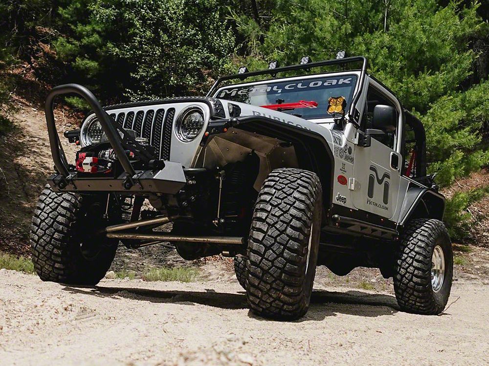 RedRock Headlight Bezels; Gloss Black (97-06 Jeep Wrangler TJ)