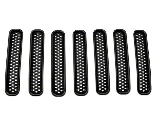 RedRock Grille Inserts; Gloss Black (97-06 Jeep Wrangler TJ)