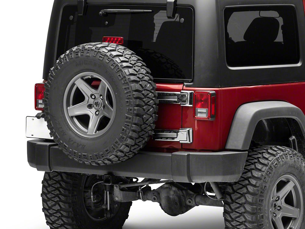 RedRock Tailgate Hinge Covers; Chrome (07-18 Jeep Wrangler JK)