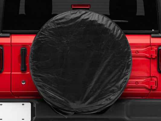 RedRock 30 to 32-Inch Spare Tire Cover; Black (66-18 Jeep CJ5, CJ7, Wrangler YJ, TJ & JK)